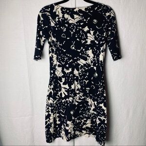 J Crew navy/cream floral 3/4 sleeve cotton dress~S